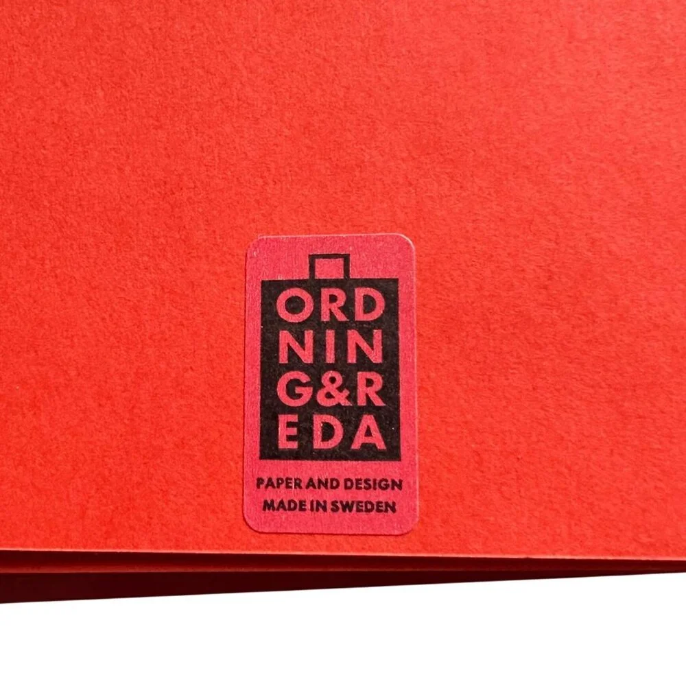Vintage Ordning & Reda Red Spiral Notebook Set of 3, Scandinavian Design NOS